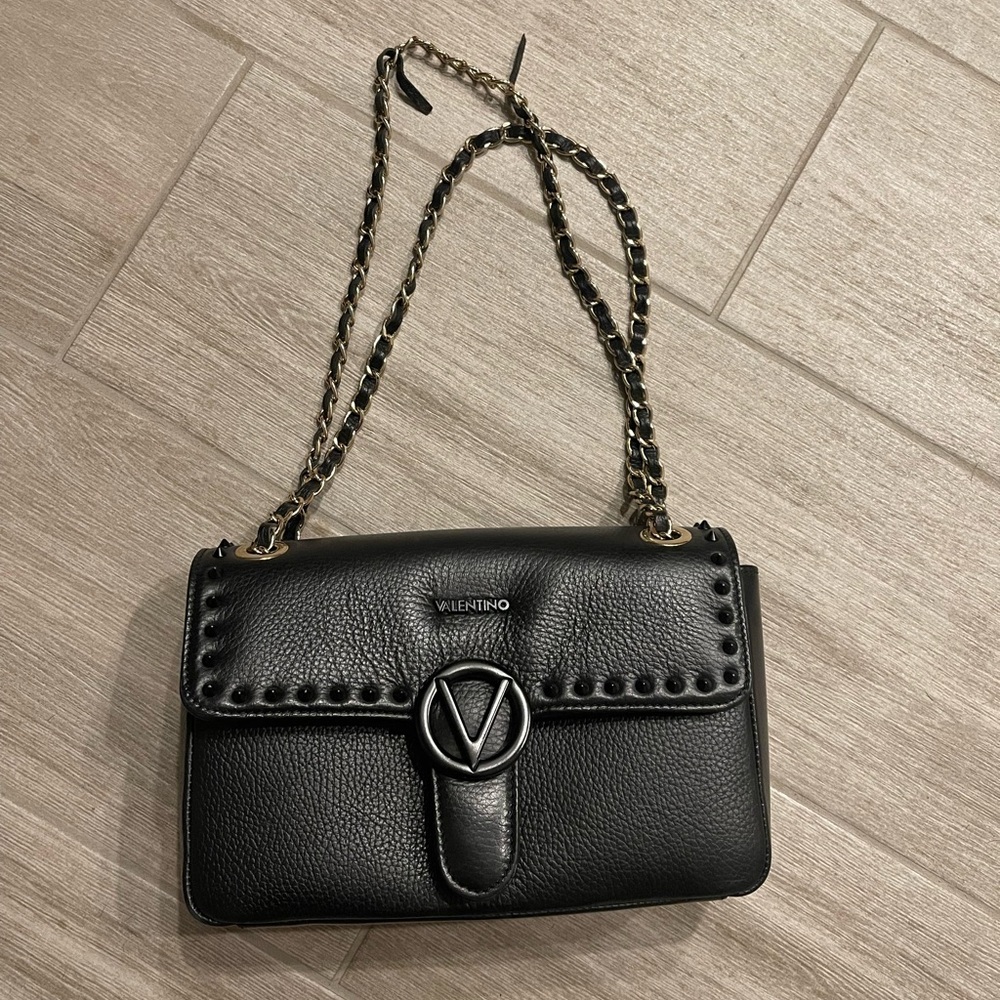 Valentino Black Leather Shoulder Bag